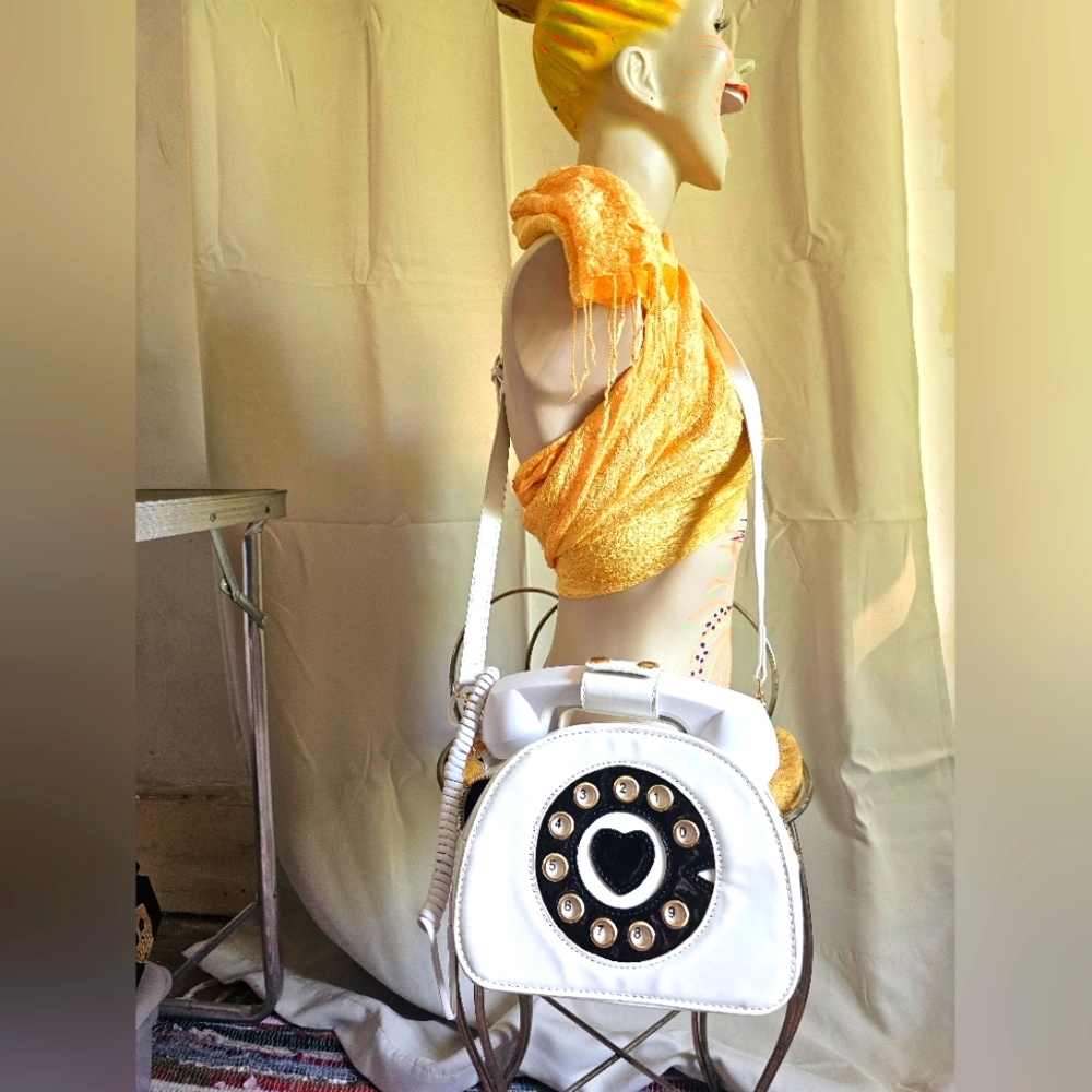 Retro Telephone Bag! Hook Your Phone To Bag! Real Working Phone Bag.